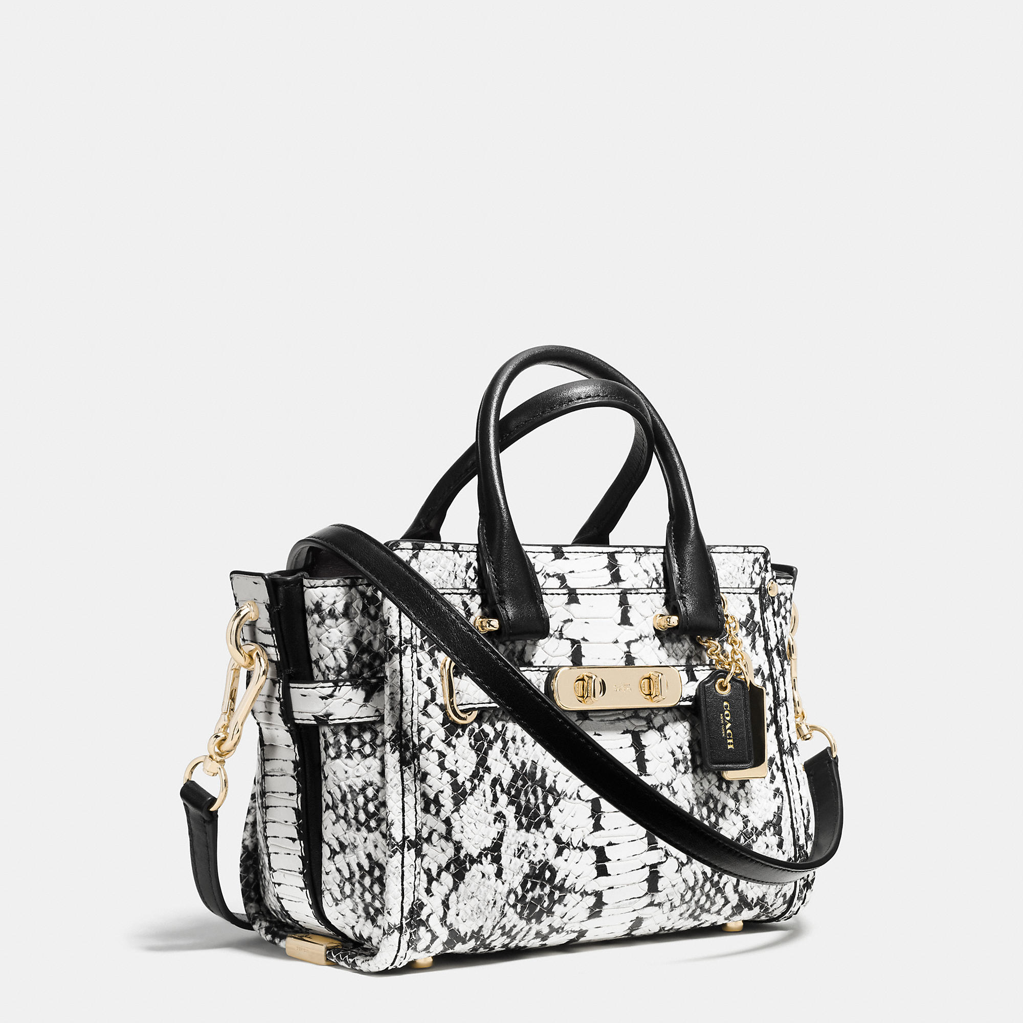 Sale Hot Shows Coach Swagger 20 In Colorblock Exotic Embossed Leather | Women